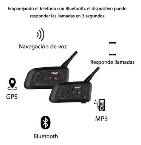 Intercomunicador Casco Inalambrico Bluetooth Ejeas V6 Pro