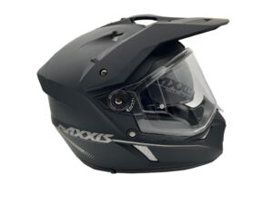 Casco Axxis Wolf Ds Solid B6 Negro Mate Touring Con Lentes - Imagen 4