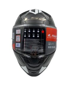 Casco Ls2 Ff811 Vector 2 Con Lentes Splitter Gloss Black White - Imagen 3