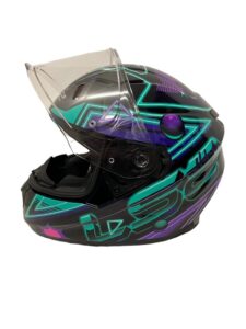 Casco Integral Con Lentes Ff320 Evo Synth Negro Verde Violeta - Imagen 3