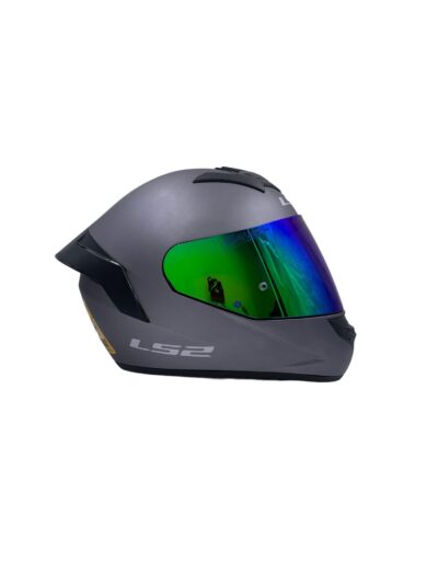 Casco Integral Ls2 Ff352 Gris Mate Spoiler Y Visera Green