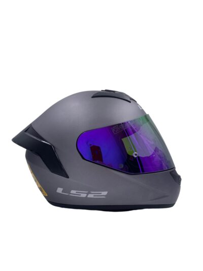 Casco Integral Ls2 Ff352 Gris Mate Spoiler Y Visera Purple