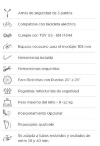 Silla Niño Bici Koolah Ff Al Cuadro Gris Oscuro 9-22kg - Imagen 2