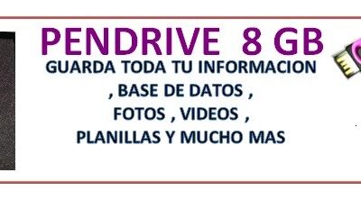 Pendrive 8 Gigas (chico: 3cm X 1cm)