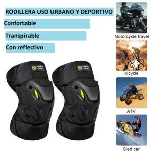 Rodilleras Cortas Deportivas Moto Bici Roller Skate Monopatin - Imagen 2