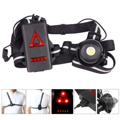 Chaleco Bici Elastico Luz Led Delantera Y Trasera Recargable