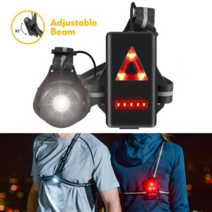 Chaleco Bici Elastico Luz Led Delantera Y Trasera Recargable - Imagen 2