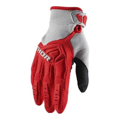 Guantes Moto Deportivos Mx Thor Rojo Y Gris