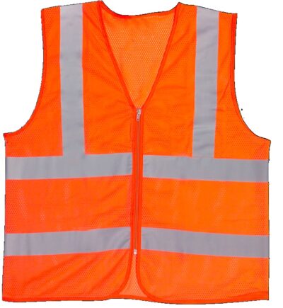 Chaleco Reflectivo Naranja Con Cierre Para Moto O Bici