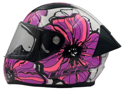Casco Integral Ls2 Ff353 Rapid Poppies Rosa Con Spoiler Talle xl