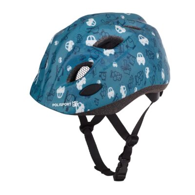 Casco Bici Niño Xs 45-53cm Fun Trip Azul  Con Luz Polisport