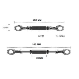Puente Carbon Barra Manillar Manubrio Aluminio Moto Premium - Imagen 2