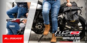 Pantalon Moto Jean Dama Ls2 Dakota Lady Blue Con Protecciones - Imagen 3