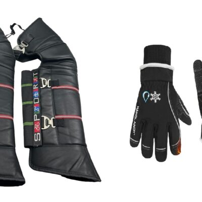 Cubre Pierna Abrigo Largo + Guante Termico Impermeable Negro Talle Xxl