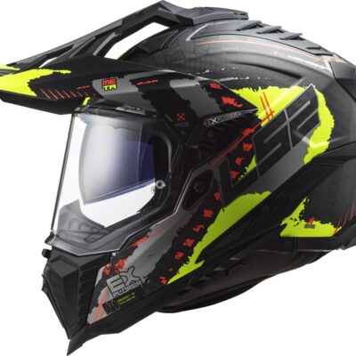 Casco Ls2 Mx701 Extend Carbon Yellow Trail Touring Adventure