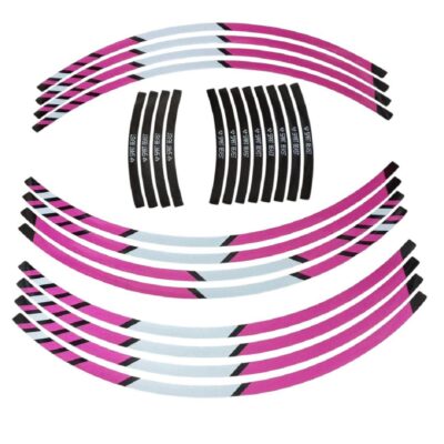 Adhesivo Reflectivo Para Llanta 17 Rosa Fucsia Diseño Beast